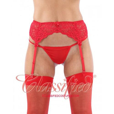 Embroidered Flower Lace Suspender Belt